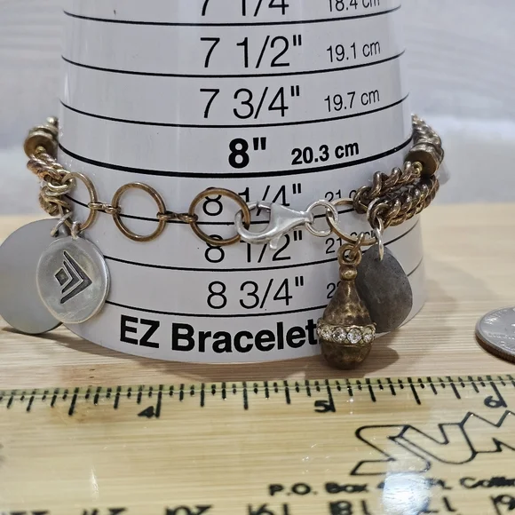 Silpada 925 Silver and Brass Gemstone and Glass Bead Bracelet - Picture 14 of 15